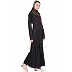 Beautiful Black A line Abaya with red stipes.